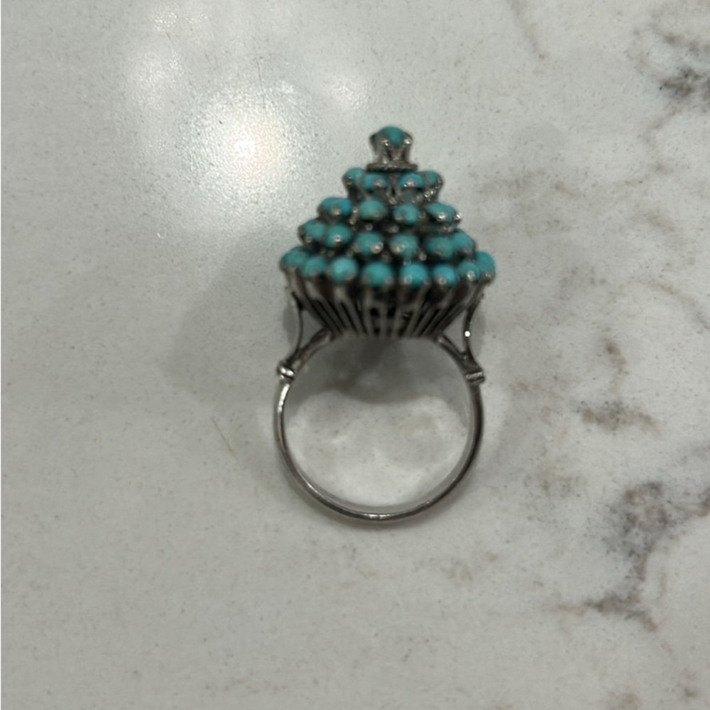 Turquoise Cluster Statement Ring - image 3